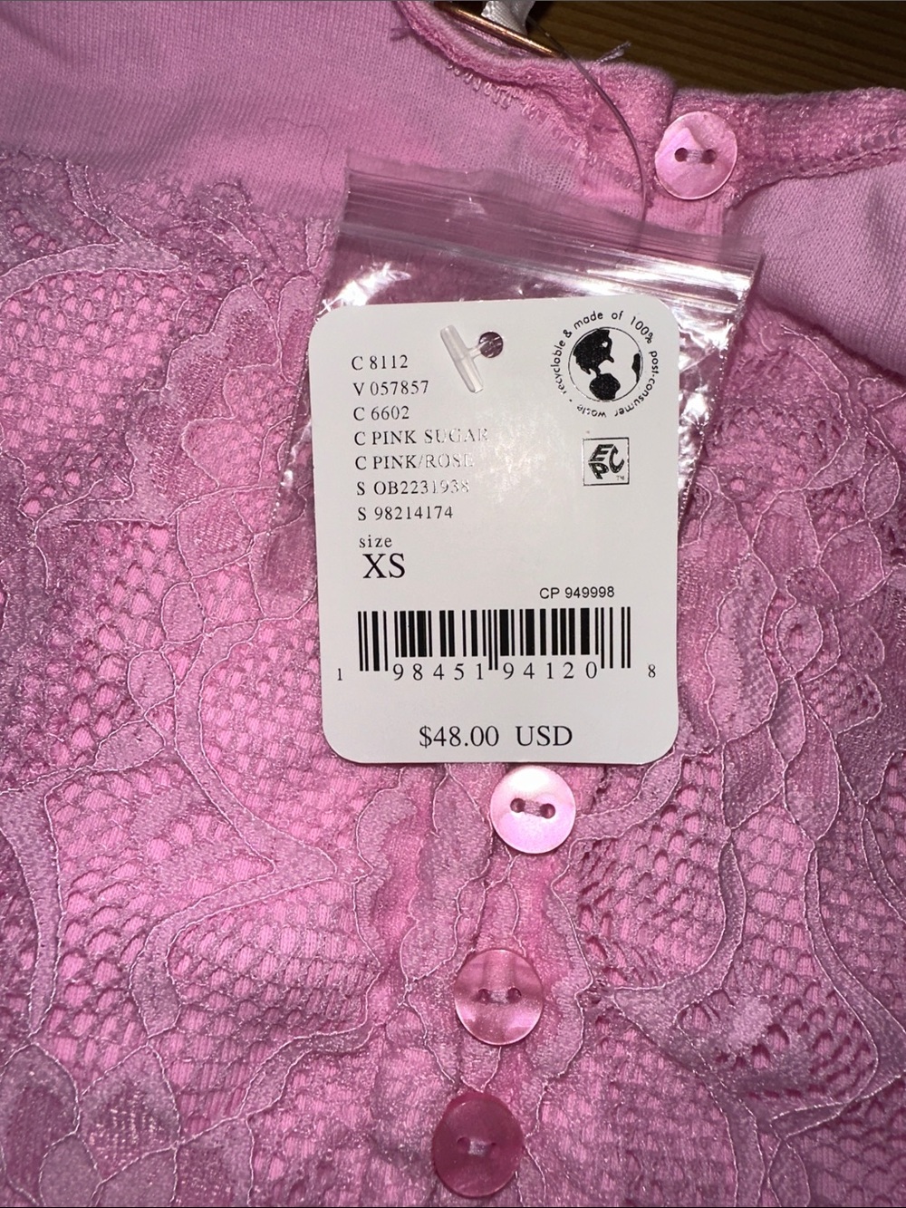 Free People Pink Lace Tank Top - Picture 2 of 3